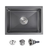 POPFLY 20 Inch Undermount Kitchen Sink, 20 17 Inch 304 Stainless Steel Sink 18 Gauge Single Bowl 9 Inch Deep Bar Prep Small Sin