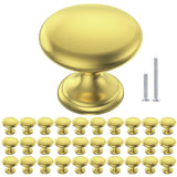 POZEAN Cabinet Knobs Brushed Nickel 30 Pack Cabinet Handles Drawer Knobs Solid Knobs Gold with Screws for Dresser Drawer Cabinet