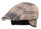 Zacharias MenS Checkered Winter Woolen Golf Cap With Earflap Eg12 (Brown_Free Size)(Pack Of 1)