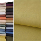 COTTONVILL 11COUNT Linen Blend Solid Bio Washing Fabric (3yard, 25-Moss Yellow)