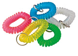 Baumgartens Wrist Coil Key Chain, Translucent Assorted, Colors