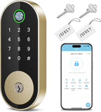 Keyless Entry Fingerprint Deadbolt Smart Lock: Digital Front Door Keypad with App Control, Electronic/Electric Deadbolt with Fin
