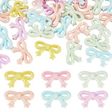 FASHEWELRY 30Pcs Pastel Acrylic Bow Beads 20x33mm Iridescent Large Bowknot Bead Cute Bowtie Focal Beads for Pens Bracelet Neckla