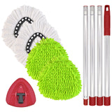 Spin Mop Replacement Head Base Handle, 4Section 30to58 inch Mop Replacement Stick Compatible with Ocedar Handle for Easy Wrin