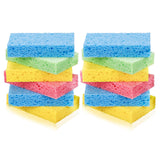 Temede 12-Count Cellulose Sponges, Non-Scratch Kitchen Sponges for Dish,Colorful Compressed Dish Scrubber Sponge for Household,C