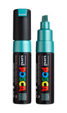 posca uni PC-8K Water-Based Paint Markers, Broad Tip (8mm), Metallic Green, 2 Count