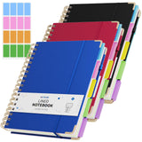 3 Packs Hardcover Spiral Notebook, B5 Journal with Removable Dividers Tabs, 5 Subject Notebook College Ruled, 200 Pages 8inchx10inch L