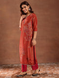 Libas Women'S Silk Blend Kurta Set (49327 Red L