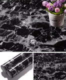 Yancorp 120inches Black Wallpaper Black and White Stripes Peel and Stick Wallpaper Marble Stick on Counter Tops Self Adhesive