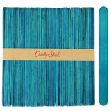 CraftySticks- 50 Pack 4.5 Inch Blue Popsicle Sticks, Wood Craft Sticks for Crafts, Learning and STEM Basics