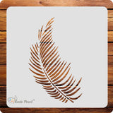 Kachi Pencil Feather Leaf Design Stencils for Art and Craft Painting, Size 6x6 inch Reusable Stencil for Painting, Fabric, Glass