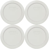 Pyrex 7200-PC 2-Cup Sleek Silver Food Storage Replacement Lid (4-Pack) - Made in USA