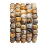 BEADIA Natural Crazy Agate Flat Cut Round Drum Stone 8mmx7mm Loose Semi Gemstone Beads for Jewelry Making 38cm