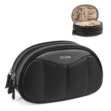Telena Medium Makeup Bag, Travel Make Up Bag for Women, Vegan Leather Cosmetic Bag for Travel Essentials