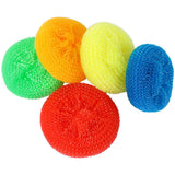 Round Plastic Dish Scrubbers, 5PCS Non Scratch Reusable Mesh Pads for Pot & Kitchen Cleaning/3 Inch