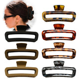 Nalodu 5 Inch Large Hair Claw Clips, No Slip Matte & Glossy Unbreakable Square XL Hair Clips for WomenThick Long Curly Hair, 7 P
