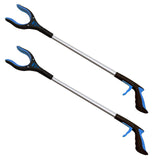 2Pack 34 Inch Extra Long Grabber Reacher with Rotating Jaw Mobility Aid Reaching Assist Tool (Blue)