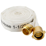 Venussar Fire Hose,1-1/2 ID X 25 FT, Single Jacket TPU, 450 PSI Burst Pressure, Industrial Fire Hose with NST/NH Brass Couplings
