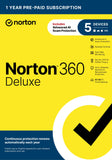 Norton 360 Deluxe 2026 Ready, Antivirus software for 5 Devices with Auto-Renewal - Includes Advanced AI Scam Protection, VPN, Da