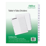 Office Essentials 11674 Table n Tabs Dividers, 15Tab, Letter