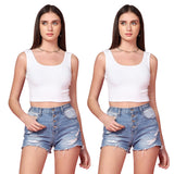 Toplot Women'S Combo Solid Ribbed Scoop Neck Sleeveless Slim Fit Tank Top Pack Of 2 (Combo-5069-Wht-Wht-L),White-White,,B0CG5HDBVV