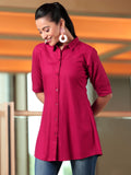 Libas Women'S Viscose Rayon A-Line Kurtis (58219_Maroon Maroon M
