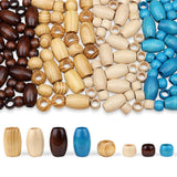 ZHIYUXI 135PCS 4 Colors Large Hole Wooden Beads for Hair Braids, Mixed Size Wood Bead 30x20mm & 15x10mm, Natural Rustic Macrame