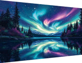 igoodom Northern Lights Large Diamond Painting, Aurora Large Diamond Art Kits for Adults, Full Drill Round Big Diamond Painting,