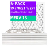 Qingzhug 19 7/8x21 1/2x1 MERV 13 (6-Pack) Pleated Air Filter (Actual Size: 19 7/8x21 1/2x3/4) MPR 1900 & FPR 10, Furnace Air Fil