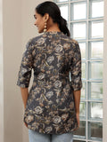Libas Women'S Silk Blend Printed Straight Kurtis (58162O_Grey Grey L