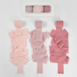 Pretty Jolly Dusty Pink Set Chiffon Ribbon for Gift Wrapping 3 Rolls 1 1/2 Inch x 5Yd Silk Ribbons Handmade Fringe Fabric Ribbon