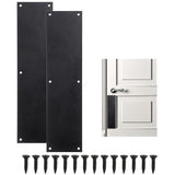 Sumnacon 2 Pcs Stainless Steel Door Kick Plate 16 x4Door Push Plate Metal Door Plate with Screws Kick Plates for Exterior