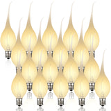 Meonum 18 Pcs Silicone Dipped Candle Light Bulbs, LED Silicone Candle Bulbs, 0.7 Watts Chandelier Light, C7 Lamps, E12 120V Whit