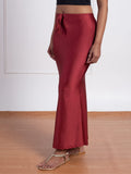 Nykd Everyday Saree Petticoat For Women - Shapewear With Drawstring, Side Slit, Mermaid Cut - Saree Shapewear, Nyoe01, Maroon, L