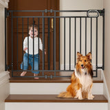 Grownsy Gate for Stairs- No Bottom Bar Baby Gates, Adjustable Width 29.8to 43.5for Child and Pet, Dog Gate with Auto-Clo
