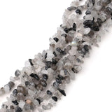 LAIDANLA Black Rutilated Quartz 400pcs Natural Chip Stone Beads 5-8mm Healing Crystal Irregular Gemstones Drilled DIY Loose Rock