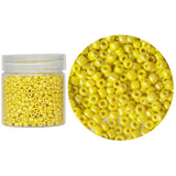 Bala&Fillic Opaque Light Yellow Pearl Color Loose 4mm Glass Seed Beads About 1400pcs/110g in Box 6/0 Glass Craft Seed Beads for