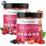180 CT Magnesium Glycinate Gummies 400 mg/Serv - with Ashwagandha, Magnesium Malate & Taurate - Sugar Free Chews for Adults & Ki