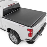 Rough Country Soft Roll-Up Truck Bed Cover for Chevy Silverado & GMC Sierra 1500 (2019-2025) - Fits 5'10 (69.9) Short Bed, Weath
