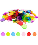 200 Pcs Token Coins for Shop, 19mm Rainbow Transparent Round Discs, Classroom Math Skill Development Activities, Color Recogniti