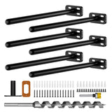 6pcs Wall Shelf Brackets Heavy Duty Floating Shelf Bracket Hidden,Invisible Black Shelving Brackets Decorative Floating Shelf Ha