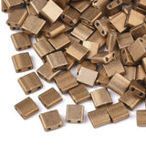 Crafans 200Pcs Rectangle Glass Seed Beads Tila Beads Baking Paint 2 Hole Glass Beads Rectangle Spacer Beads for Jewelry Making(P