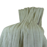 Plutus Brands Fancy Faux Mink Throw Pillow, 60 X 90, Ivory/Off White