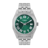 Timex Analog Watch For Men With Green Dial & Silver Stainless Steel Bracelet Band - Water Resistant Men'S Wrist Watches -Tweg296