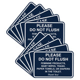 All Quality Classic Framed Please Do Not Flush Thank You Bathroom Etiquette Sign - 4 x 6 (Navy Blue) 10 Pack