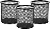 Bliss Round Metal Mesh Desk Pen Holder, Pen Stand, Pencil Holder, Stationery Supplies, Stylish Storage Organizer For Office Tabl
