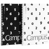 KOKUYO Spiral Lined Notebook, 8.3'' x 5.8'' SOU SOU Journal A5 Soft Ring Notebooks with Dot 8mm Ruled, 50 Sheets, Black & White