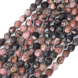 BEADIA Faceted Natural Rhodochrosite Stone Round Beads 10mm 36cm/Strand for Jewelry Making