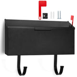 Yaocom Small Cast Wall Mount Mailbox for Outside Metal Mailbox with Newspaper Hooks Heavy Duty Rustproof Wall Mounted Mailbox Ga