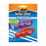 BIC WiteOut Mini Twist Correction Tape, NonRefillable, Blue/Fuchsia Applicators 0.2 x 314, 2/Pack